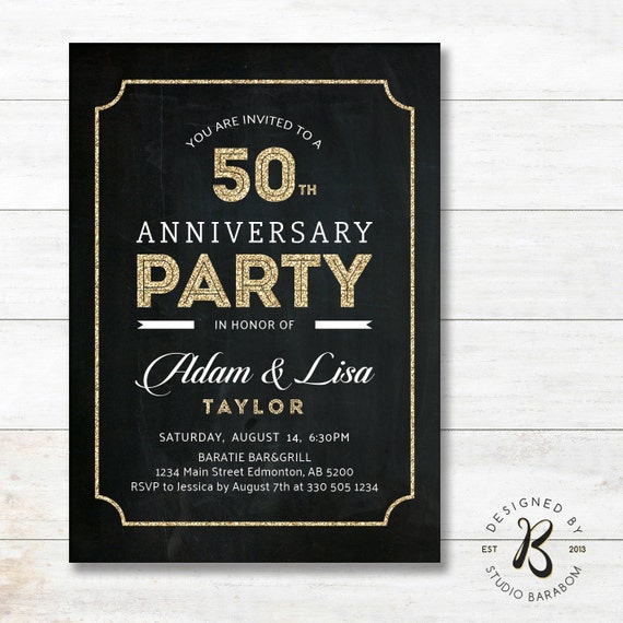  Rustic  wedding  anniversary  Invitation  25th 50th 