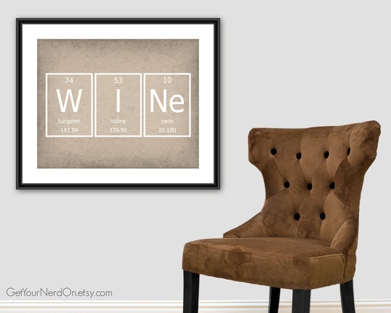 periodic full words table of elements Word 8x10  as Print Periodic Poster  Art Available  Wine   Wall Table