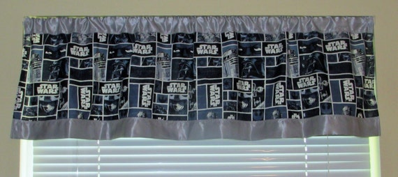 Star Wars satin edge curtains/cotton valance/gray satin edge