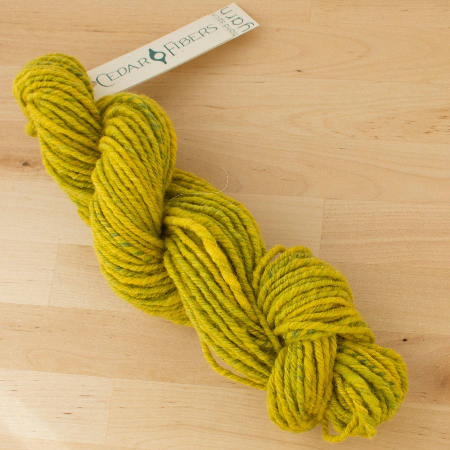 Handspun Bulky Yarn Lime Green