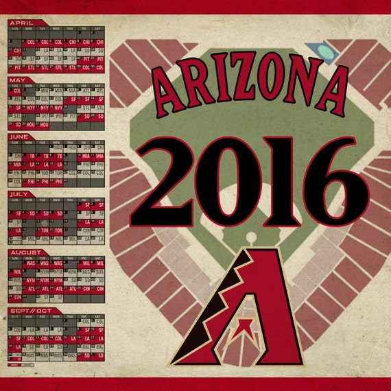 Items similar to Arizona Diamondbacks 2016 Schedule Digital on Etsy