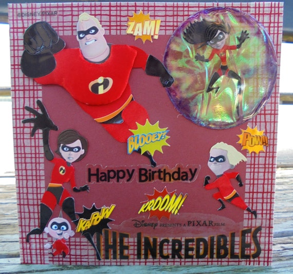 The Incredibles handmade card birthday card by RogueKissedCraft