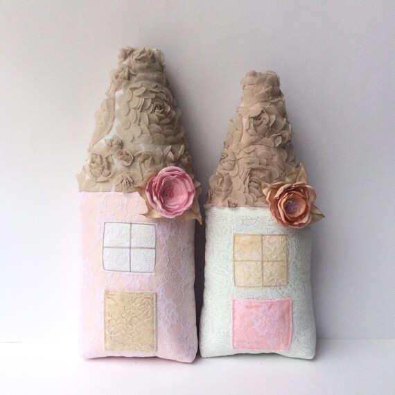 Shabby chic Nursery tooth fairy pillow white by CherryGardenDolls