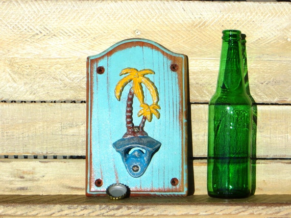 Cast Iron Bottle Opener Palm Tree Tropical Decor By Desertgrain