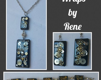 Steampunk Jewelry Set/Gifts/Watch Jewelry/Gifts for Mom/Grandmom/Maid of Honor Gift/Mother of Bride/Groom/Jewellery