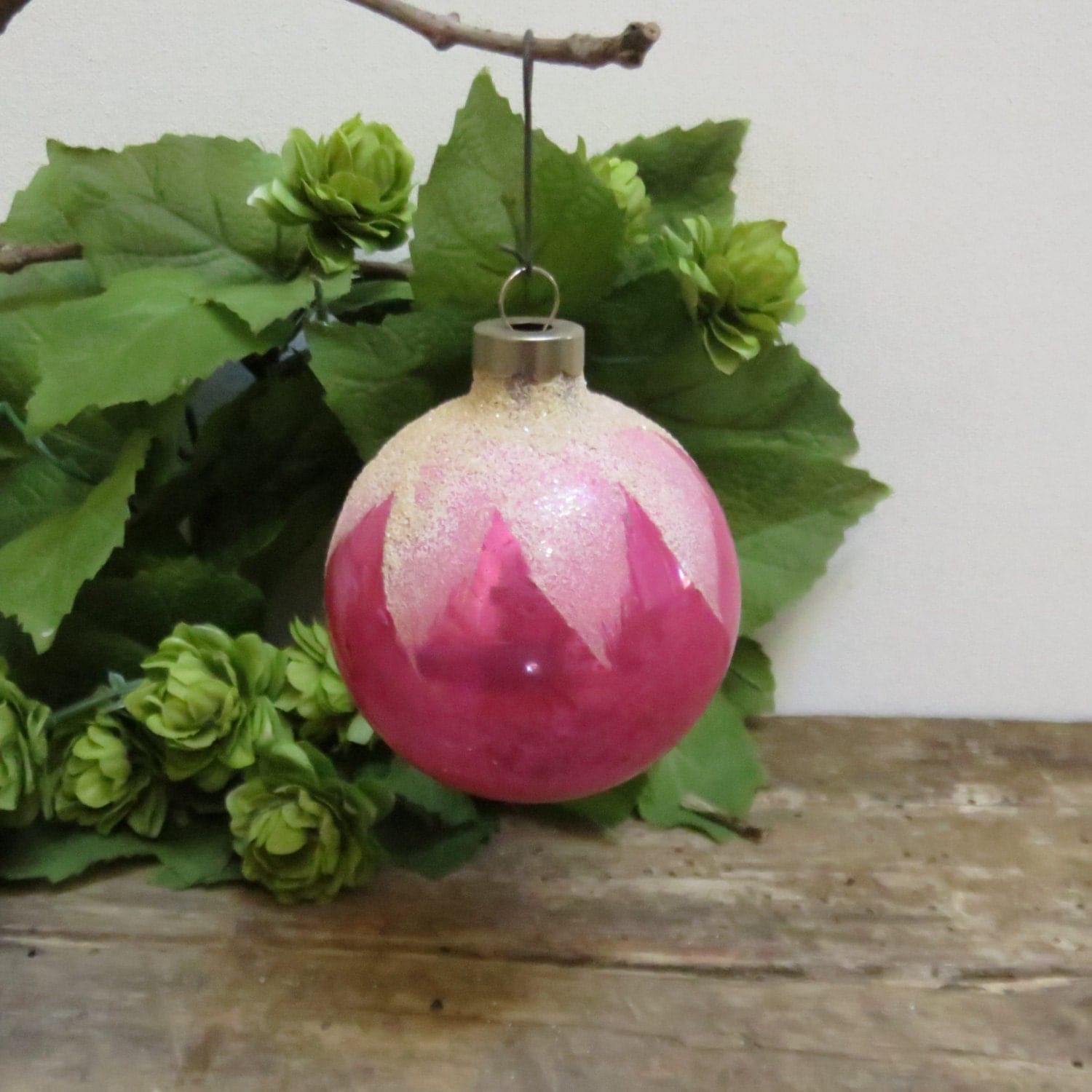 vintage christmas tree ornament glass pink by vintage christmas tree ornament glass pink by