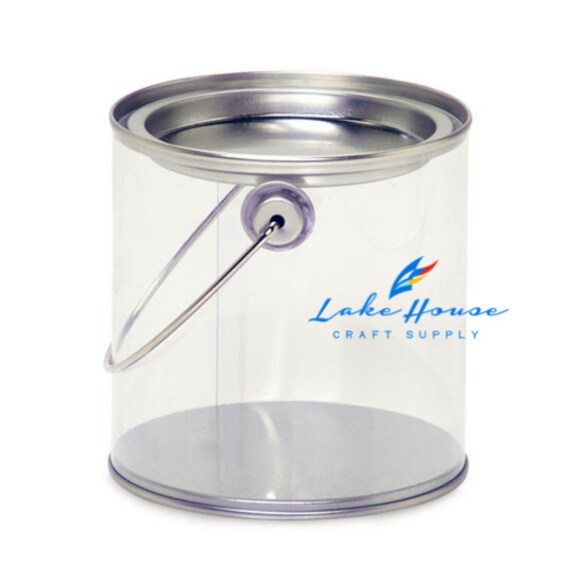 Download 5 Silver Metal Pail with Clear Plastic by LakeHouseCraftSupply Yellowimages Mockups