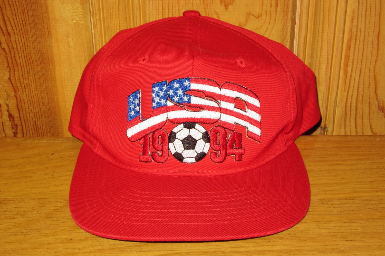 USA 1994 FIFA World Cup Soccer Team Vintage 90s Red Adjustable Snapback