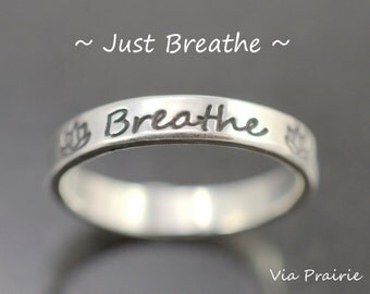 Yoga ring, Lotus flower ring, Lotus ring, Zen ring - Yoga gift for her - Yoga reminder ring, Yoga jewelry, Yoga, Sterling silver ring