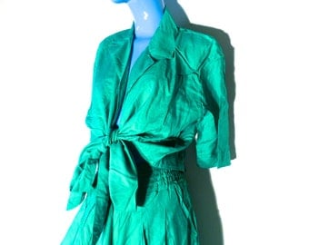 Vintage 80s Blouse and Skirt Set Bohemian Hippie Gypsy