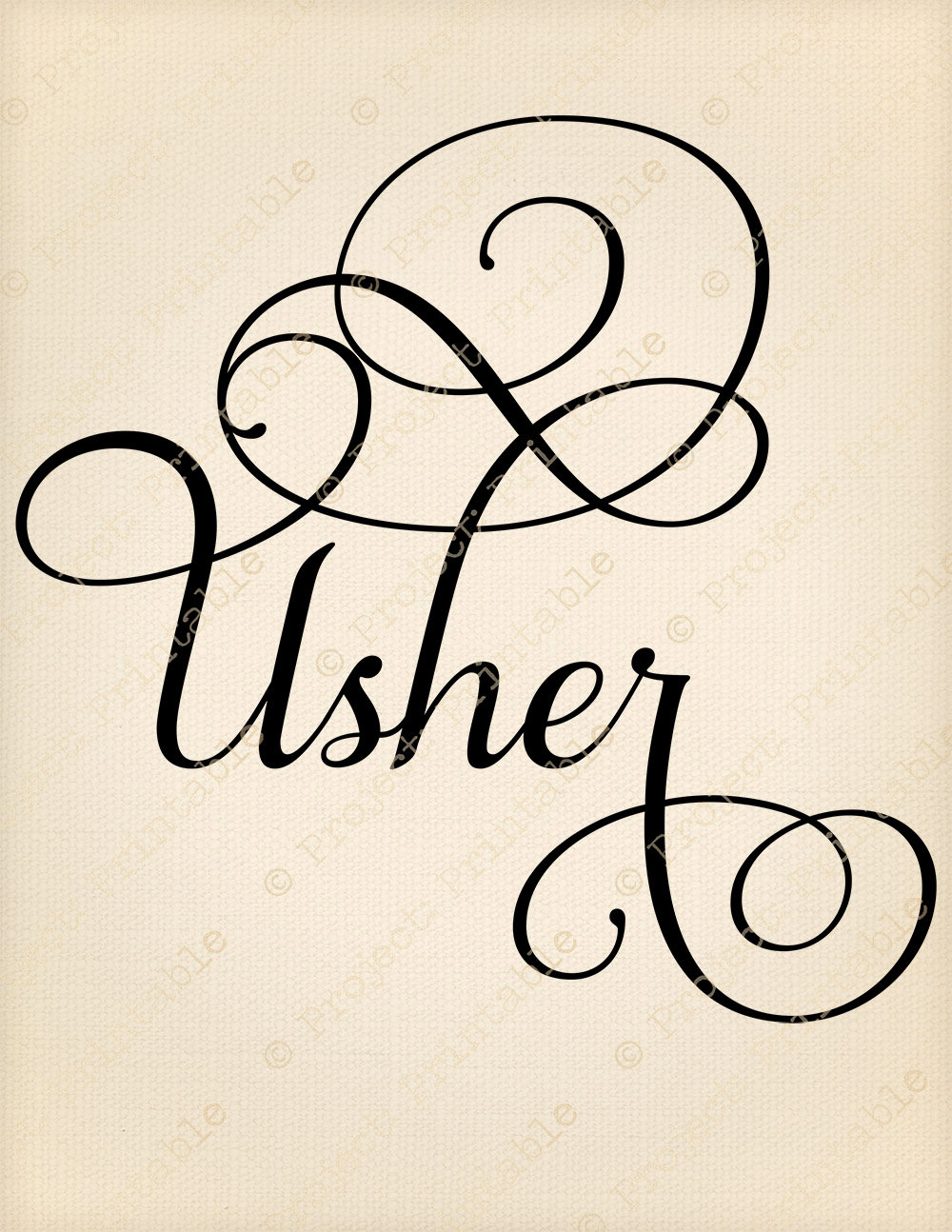 Instant download USHER Wedding sign printable by ProjectPrintable