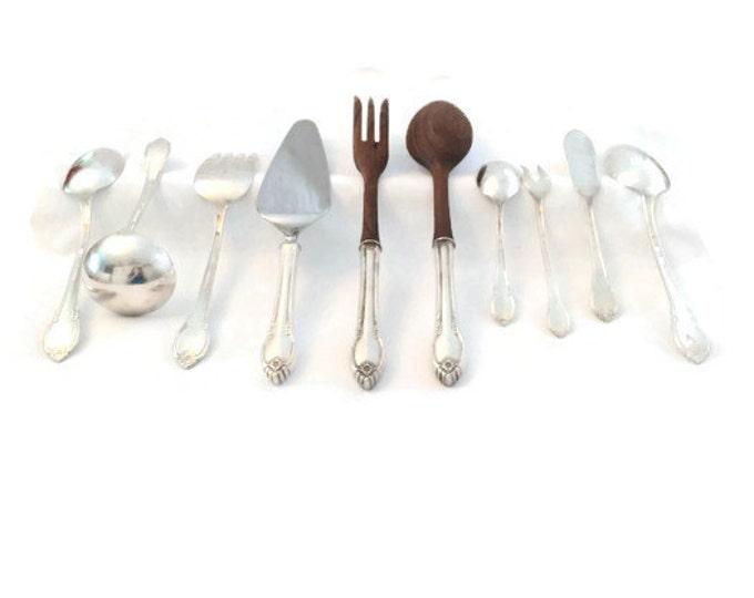 Antique Hostess Set, 1847 Rogers Bros Remembrance Silverplate Flatware, Mid Century, Vintage Home Decor, Antique Rustic Prairie Wedding