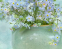 Flower Art Print, Forget Me Not Flower, Wildflower Art, Garden Art, Floral Art, Large Prints, Wildflower Bouquet, Still Life Print