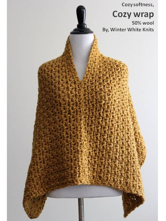Knit cape Cozy Knit wrap Winter Cape Coat Wrap sweater
