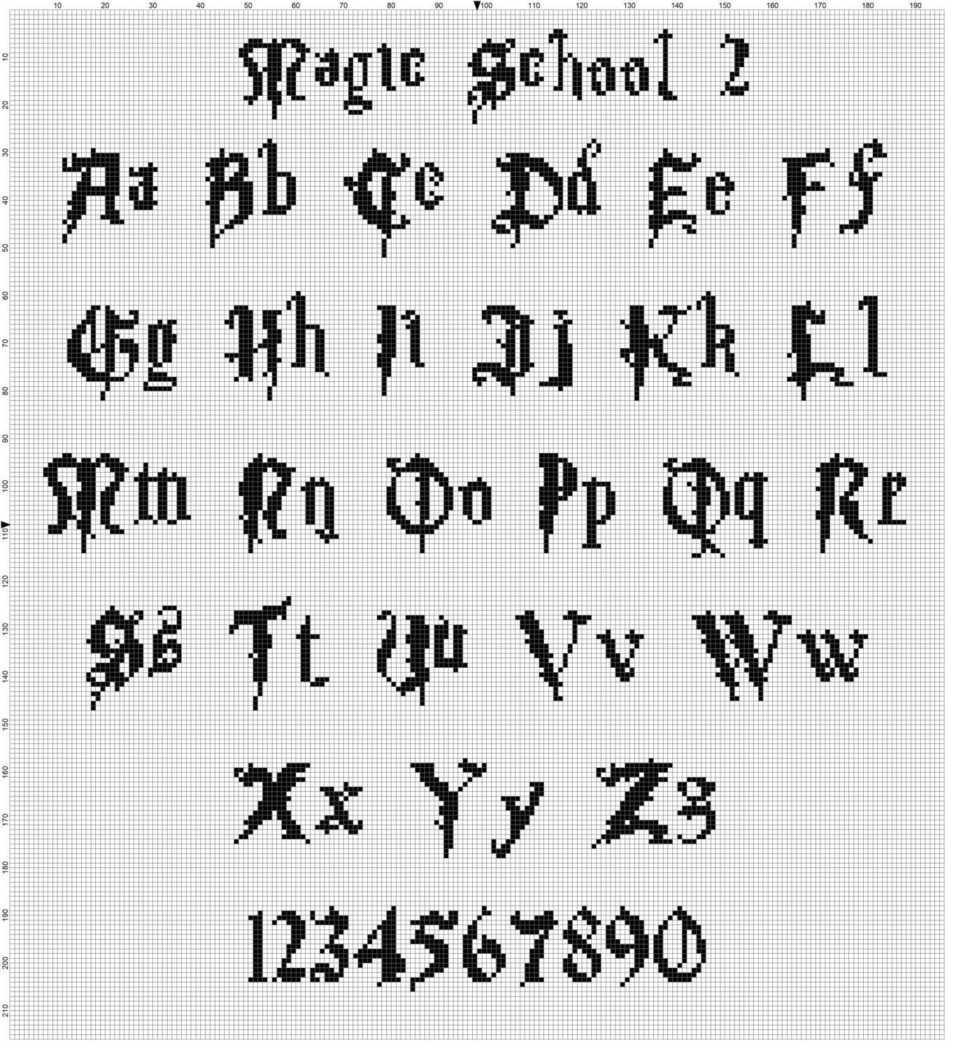 Magical Font Collection - Harry Potter Cross Stitch Pattern - Instant
