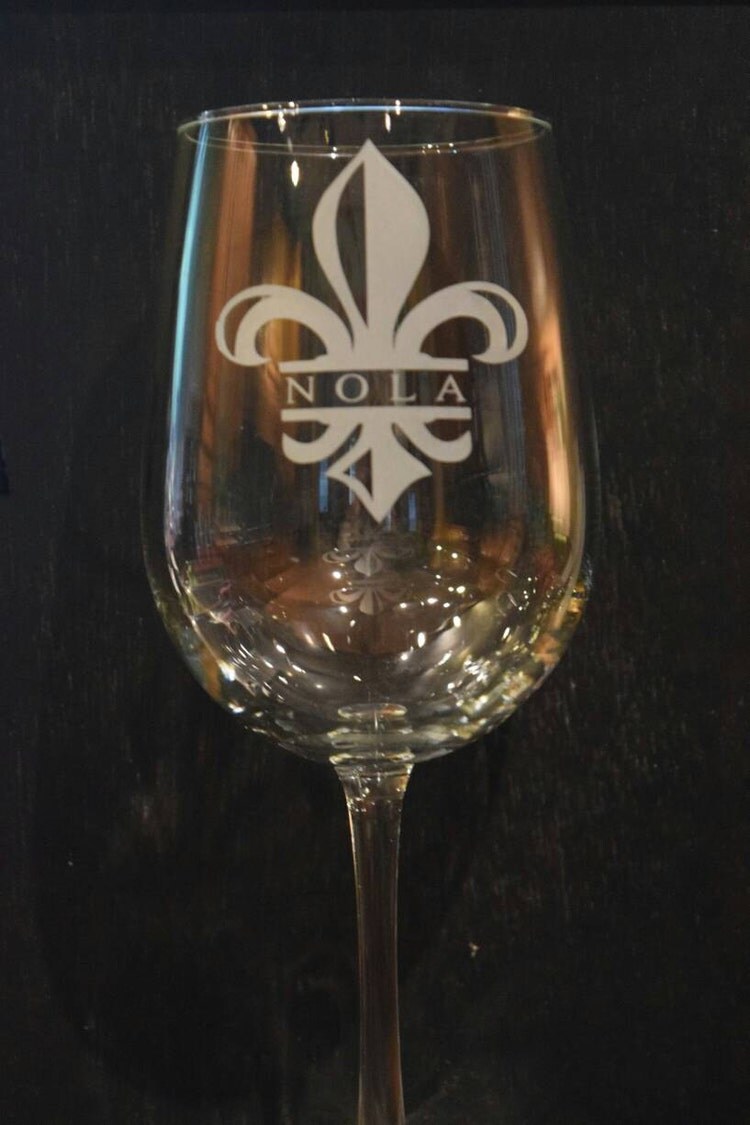 Fleur De Lis Wine Glass Personalized by 1325Gifts on Etsy