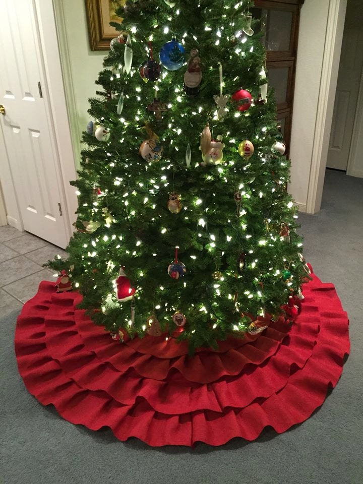 red ruffled burlap christmas tree skirt red ruffled burlap christmas tree skirt