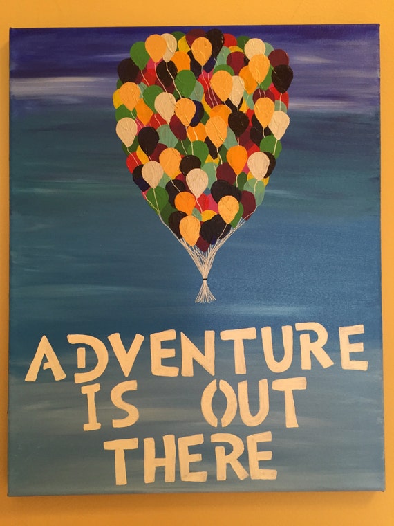 Original Acrylic Painting Of Balloons With Adventure Is