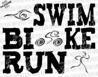 Swim Bike Run Print | Triathlon Gift | Ironman Triathlon | Triathlete Gift | I Tri Print | Triathlon momento | 5x7 | 8x10 | 11x14