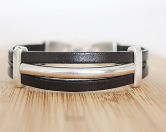 MENS LEATHER Bracelet Mens bracelets Bracelet for men ETSY men jewelry multistrand bracelet bracciale uomo brown leather Boyfriend Gift idea