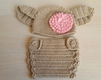 Dobby The House Elf Hat And Diaper Cover From Harry Potter For Girls - for Halloween / Cosplay / Baby Shower Gift