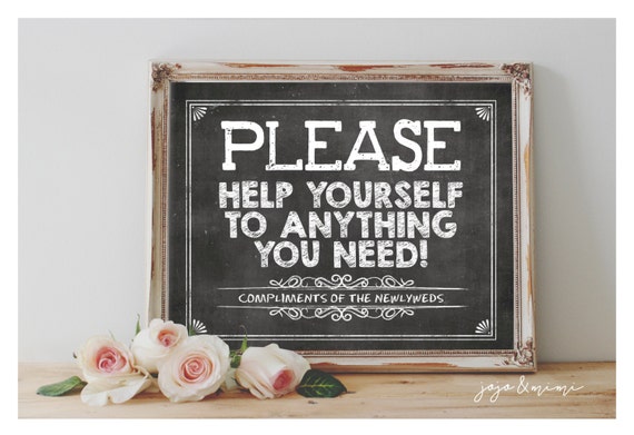 Items similar to Instant 'Please help yourself to anything you need ...