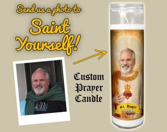 Customized Prayer Candle THE FATHER - Devotional Candle - Funny Saint Candle - Funny Birthday Gift - Funny Office Gift - Gag Gift