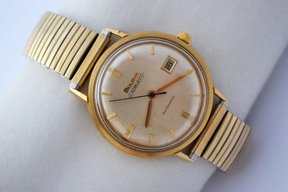 Vintage Bulova Aerojet Gold Plated Automatic Mens Watch 468- Make me an offer!