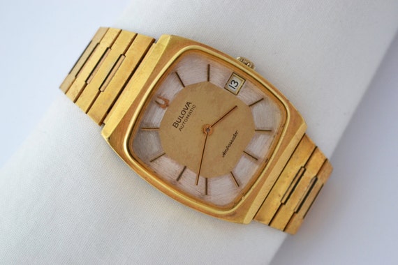 Vintage Bulova Ambassador Gold Plated Automatic Mens Watch 920 -  Make me an offer!