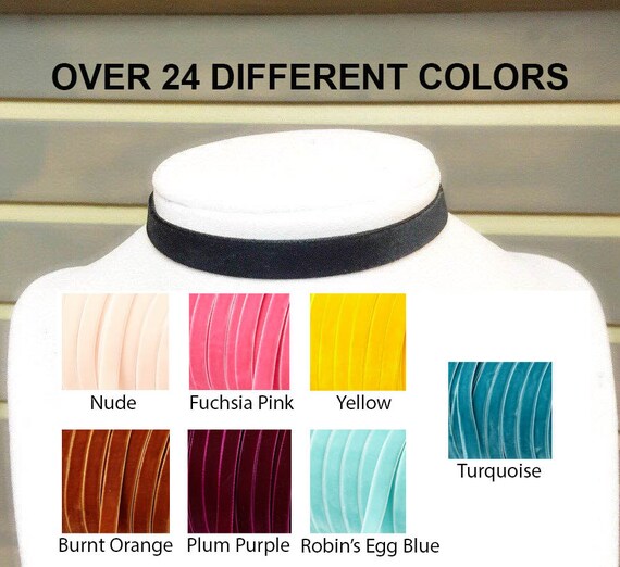 Black Velvet Choker Velvet Chokers Black Chokers by RoseyJohnny