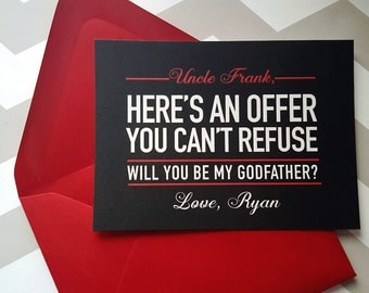 Godfather Card | Will you be my Godfather card | Here's an offer you can't refuse