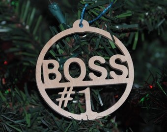 Boss Appreciation Wooden Christmas Tree Ornament