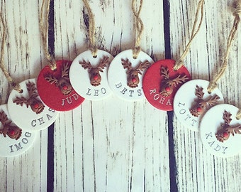 Personalised Rudolph Decoration, Personalised Reindeer, Christmas Decoration,