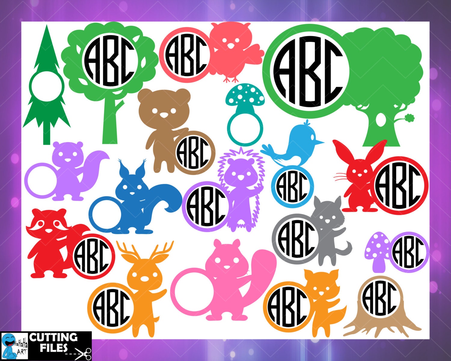 Download Monogram Animals Svg - Layered SVG Cut File