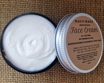 Face Cream-Moisturizing, All Natural- with Aloe Vera Juice, Argan Oil, Coconut Oil, Shea Butter - 2oz Jar