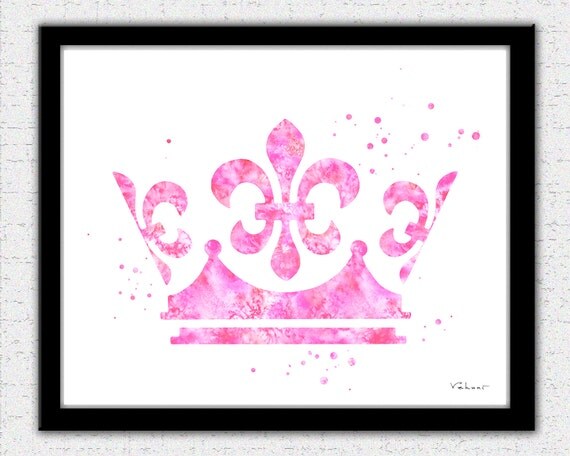 Light pink crown print crown silhouette crown art print