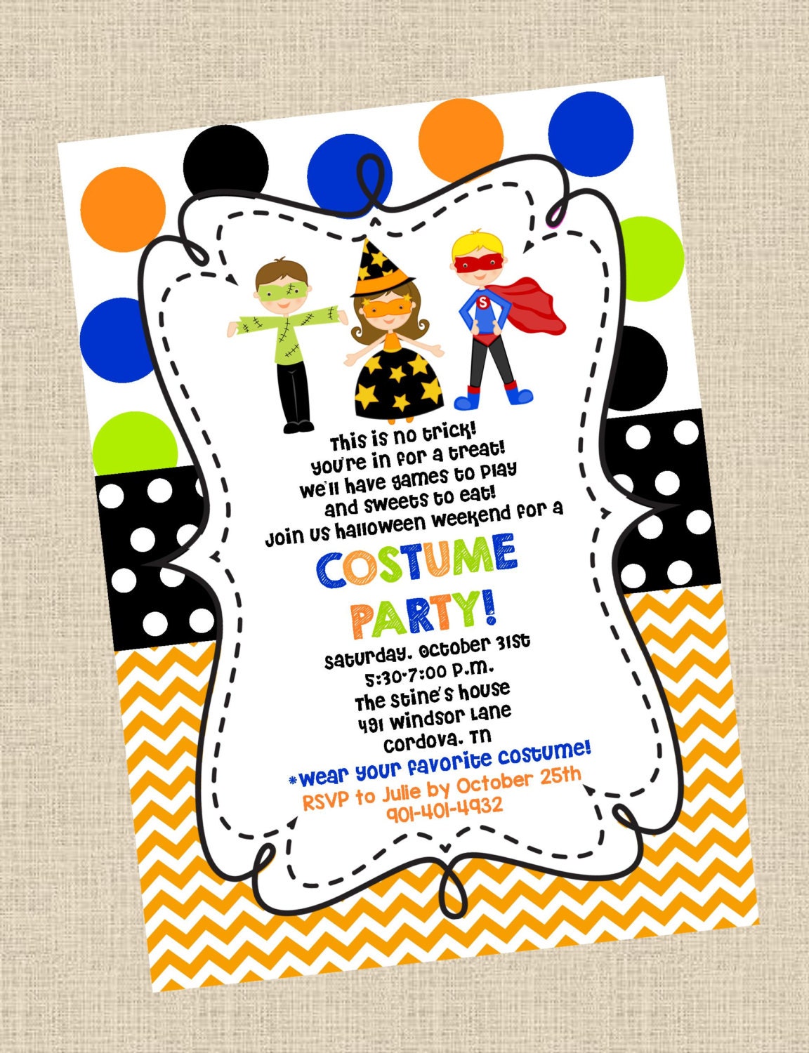 Costume Party Invitation Halloween Party by OhGoodyDesigns on Etsy