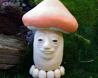 Mushroom, Mushroom Man, Polymer Clay Figurine, Clay Sculpture, Fantasy Figurine