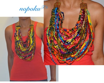 Mustard Multistrand Patwa Thread Necklace with Metal Tube Accents