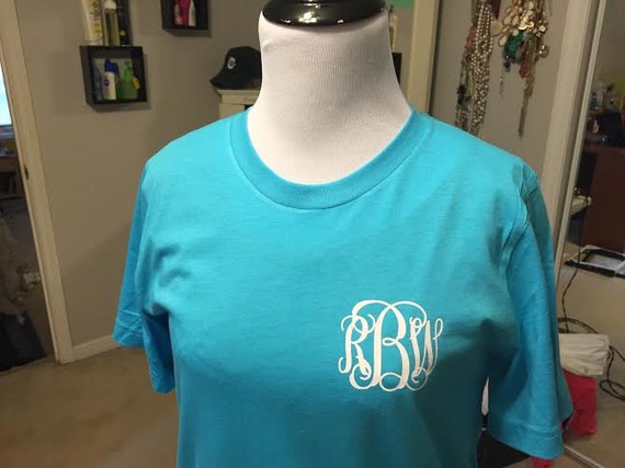 Short Sleeve Monogrammed T Shirt Women's by TinyTortoiseSC on Etsy