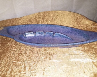 Vintage Haeger Pottery 1093 Ashtray in Matte Blue