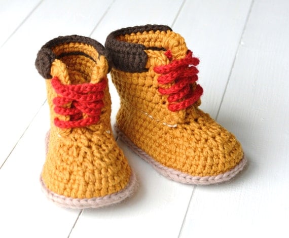 CROCHET PATTERN Boots for Baby Boys Timberland Style Baby Boy
