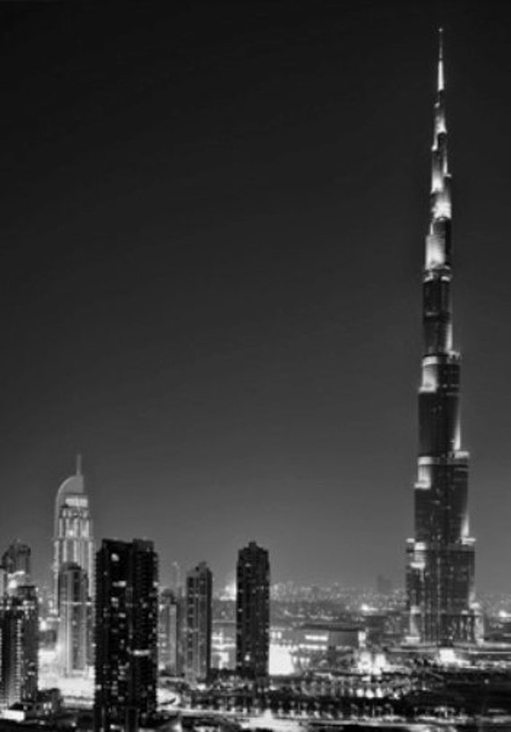 size inches to frame cm Of Burj Night Khalifa Dubai Cityscape Downtown Dubai At UAE.