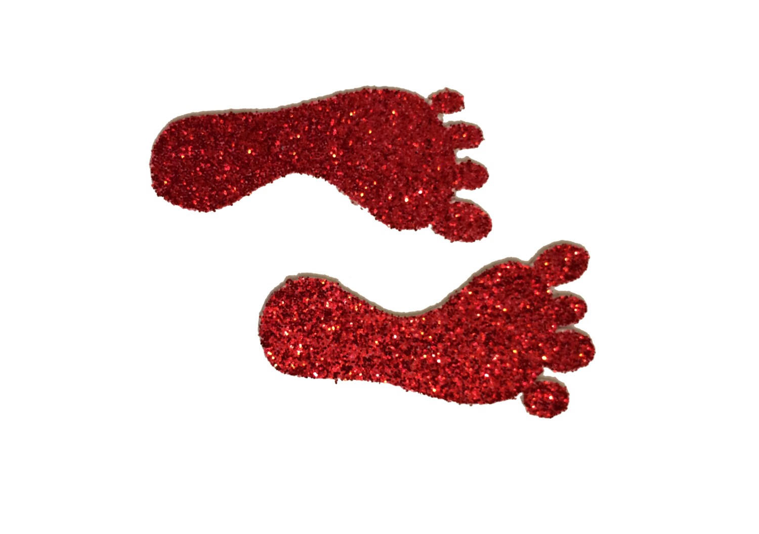 red glitter fairy footprints
