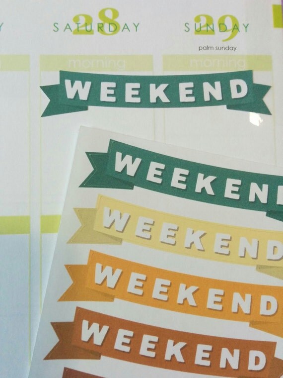 Weekend Banner Planner Stickers by ThePaperBrewer on Etsy
