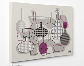 Bottles & Vases | Wall Art Canvas Print - Purple