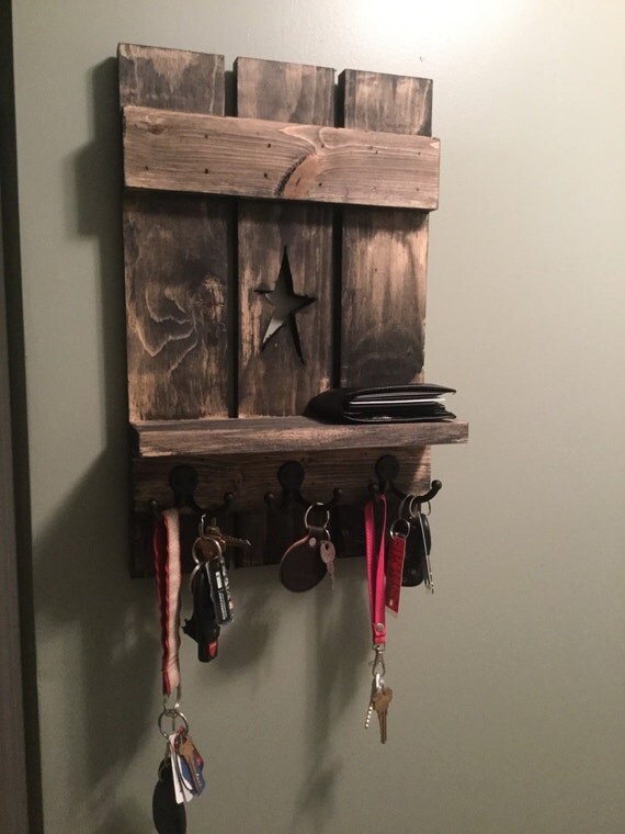 Barnwood Effect Star Key Primitive Shelf