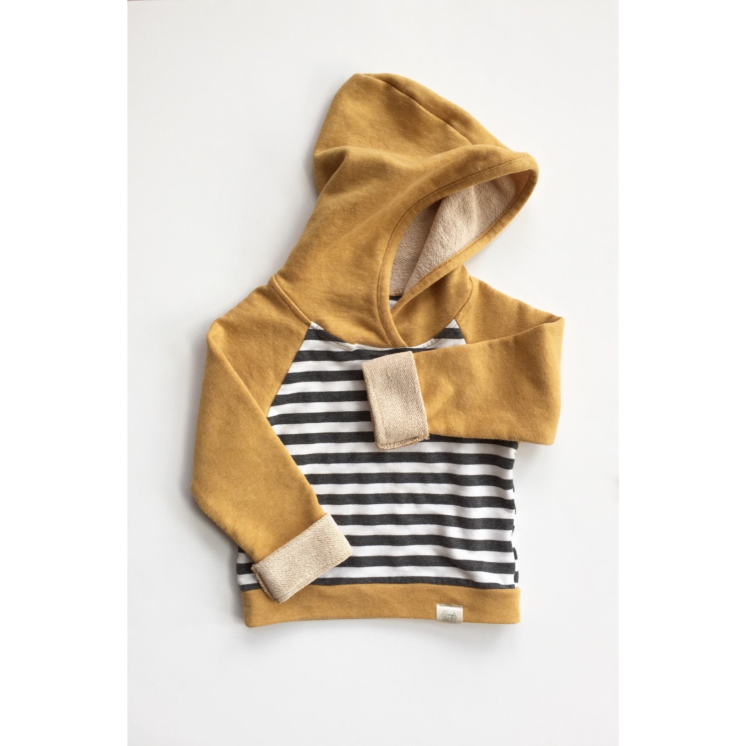 03 Months / Mustard Yellow Hoodie / Baby Boy Hoodie / Baby