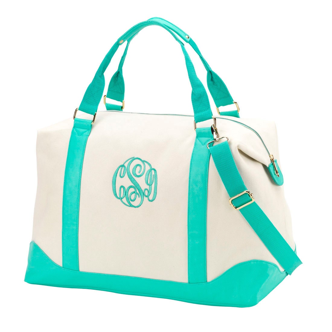 Personalized Large Duffel Bag Mint Green Extra Large Duffle