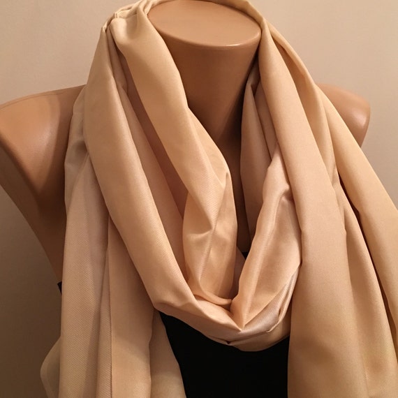 Cream Glossy Light Scarf Cream Shawl Trendy Scarf Ladies